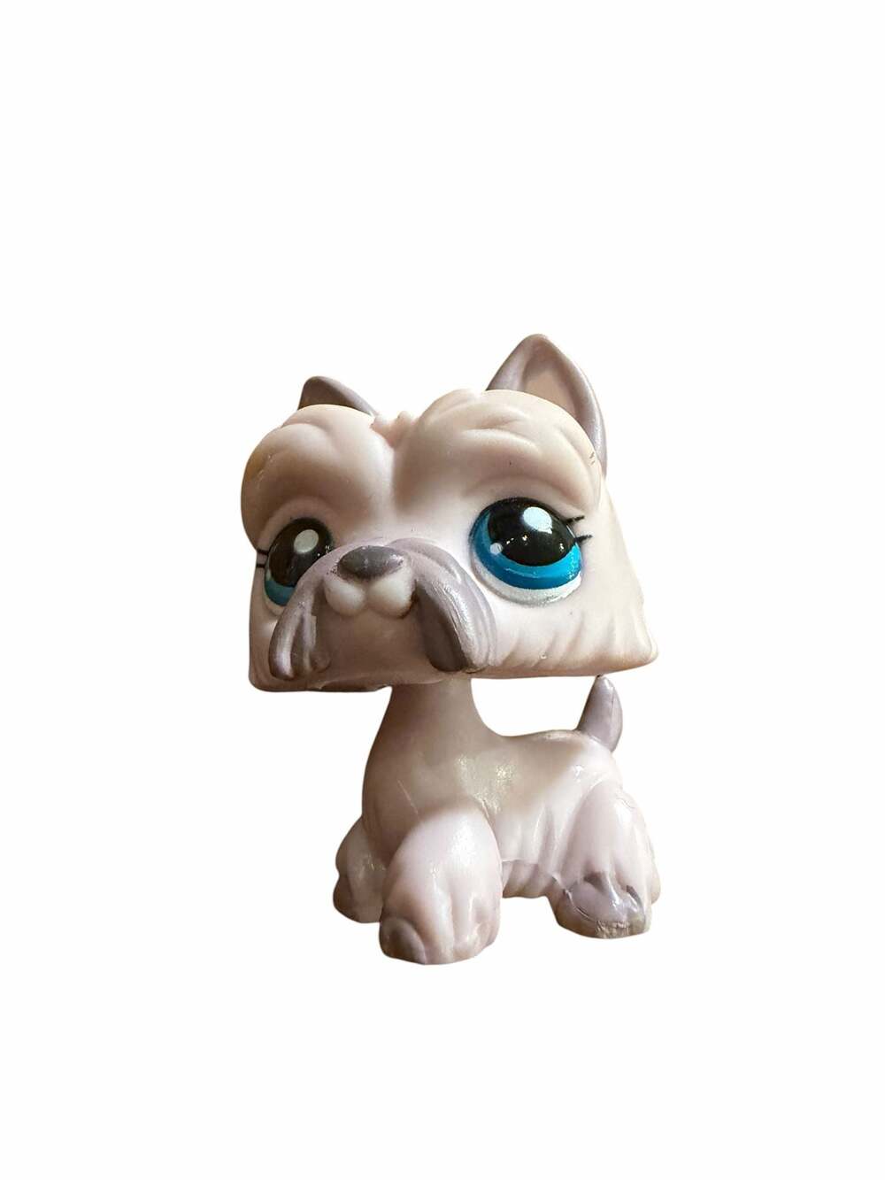 Littlest Pet Shop LPS Scottie Dog # 1201 Purple Blue Eyes Toy Figure